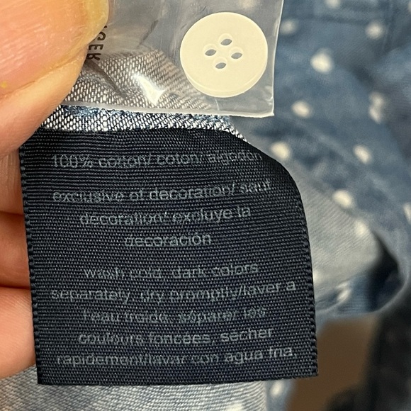 Tommy Hilfiger Blue Long Sleeve Button Down Shirt with Polkadots Size Medium - Picture 2 of 7